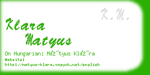 klara matyus business card
